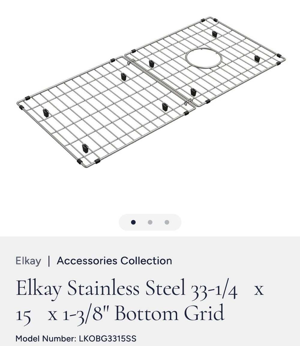 Elkay LKOBG3315SS Stainless Steel 33-1/4" x 15" x 1-3/8" Bottom Grid